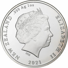 New Zealand, 1 Dollar, 1 Oz, Kaka  Forest Bird, 2021, proof 1 Oz coloré
