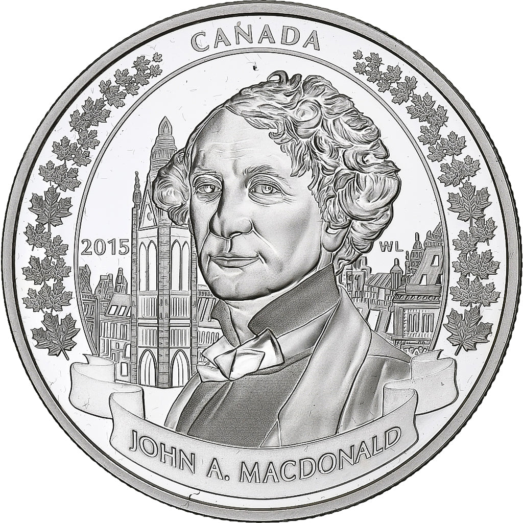 Canada, 20 Dollars, Sir JOHN A. MACDONALD, 2015, 1 Oz, Proof, Argent, FDC