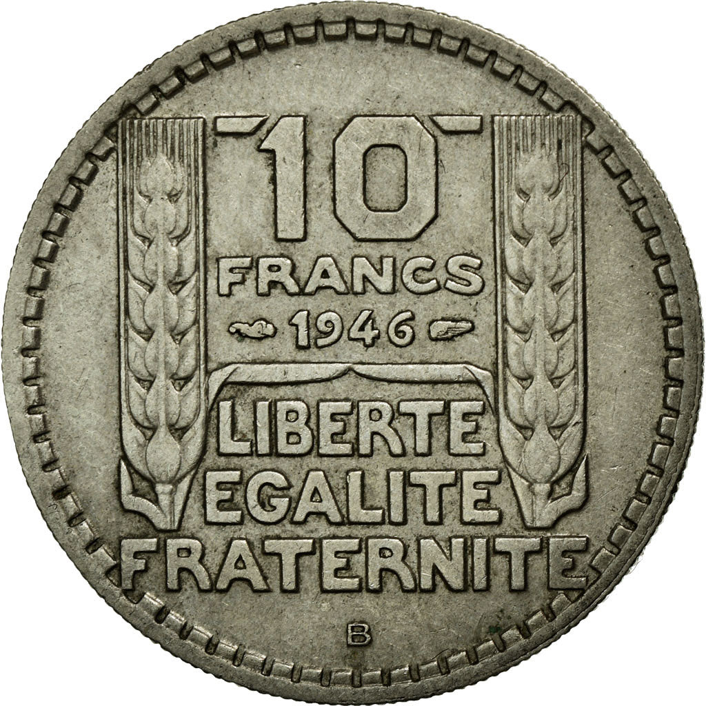 Moneta, Francia, Turin, 10 Francs, 1946, Beaumont le Roger, BB, Rame-nichel