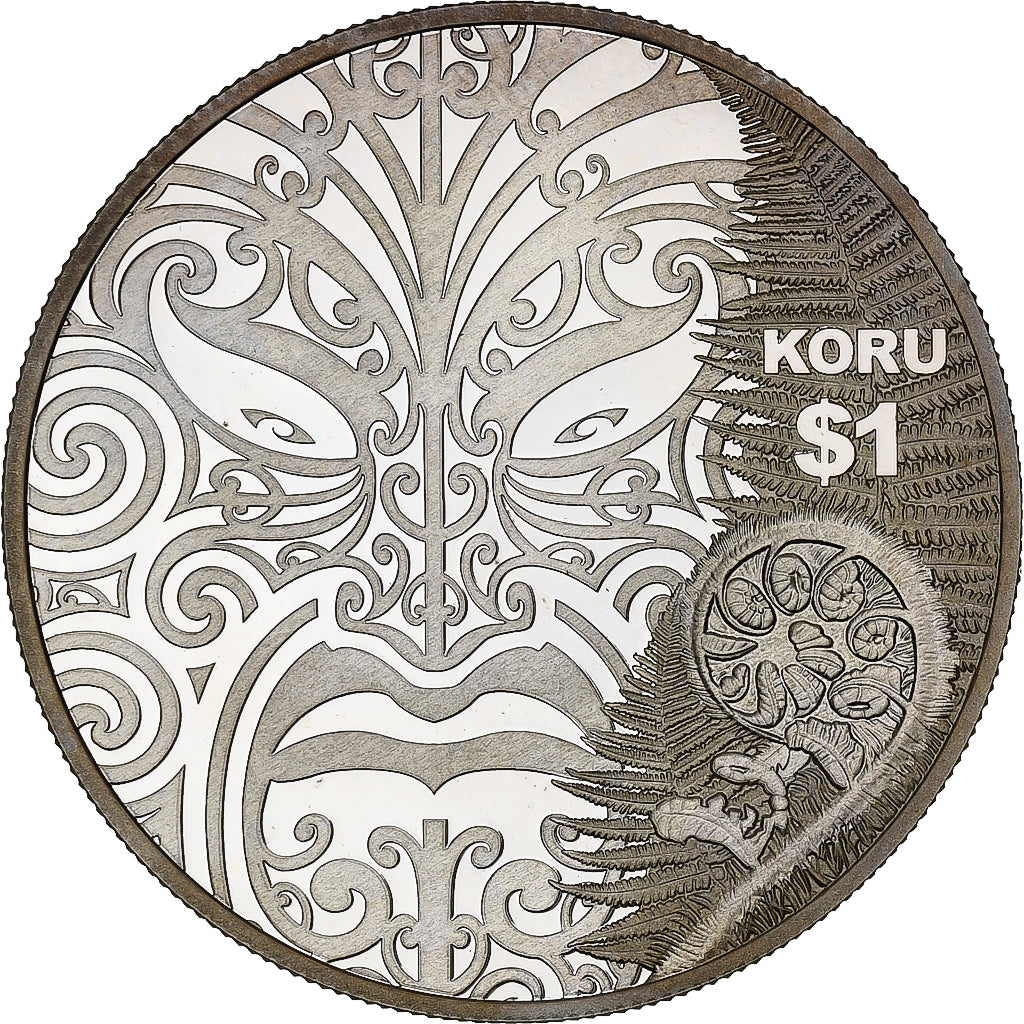 New Zealand, 1 Dollar, 1 Oz, Art Maori, 2013, Proof 1.Oz, Silver, MS(65-70)