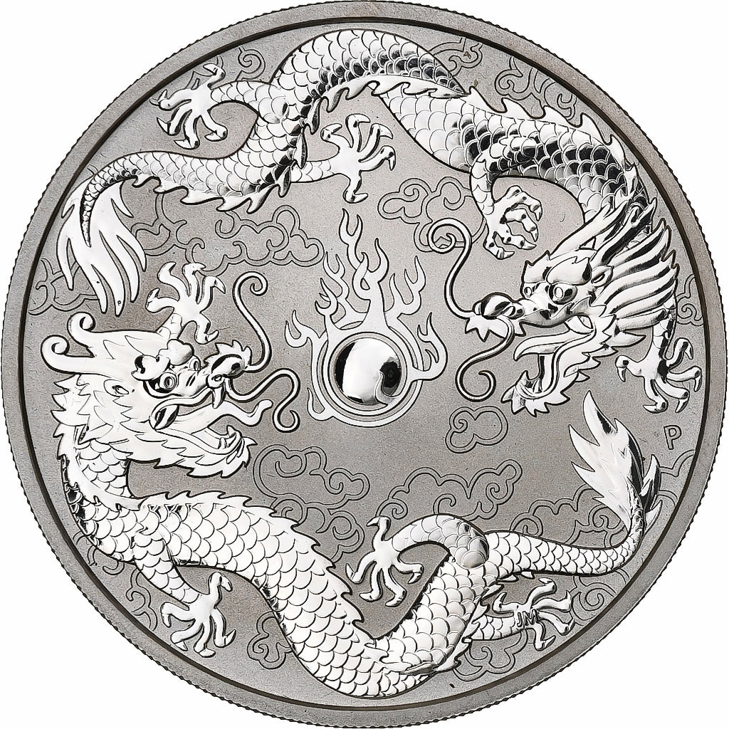 Australia, 1 Dollar, 1 Oz, Double Dragon, 2019, 1 Oz, Silver, MS(65-70)