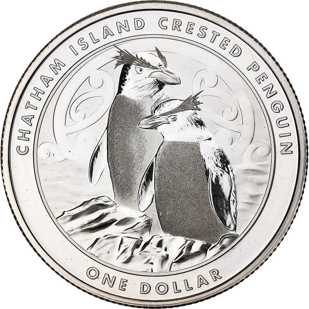 Nouvelle-Zélande, 1 Dollar, 1 Oz, Pingouin à crêté de Chatham, 2020, 1 Oz
