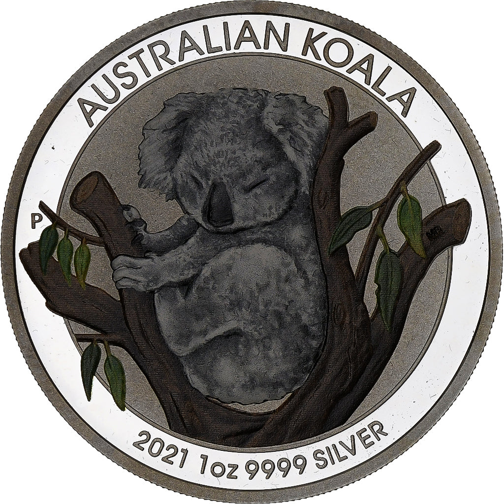 Australia, 1 Oz coloré, 1 Dollar, 1 Oz, 2021, Silver, MS(65-70)