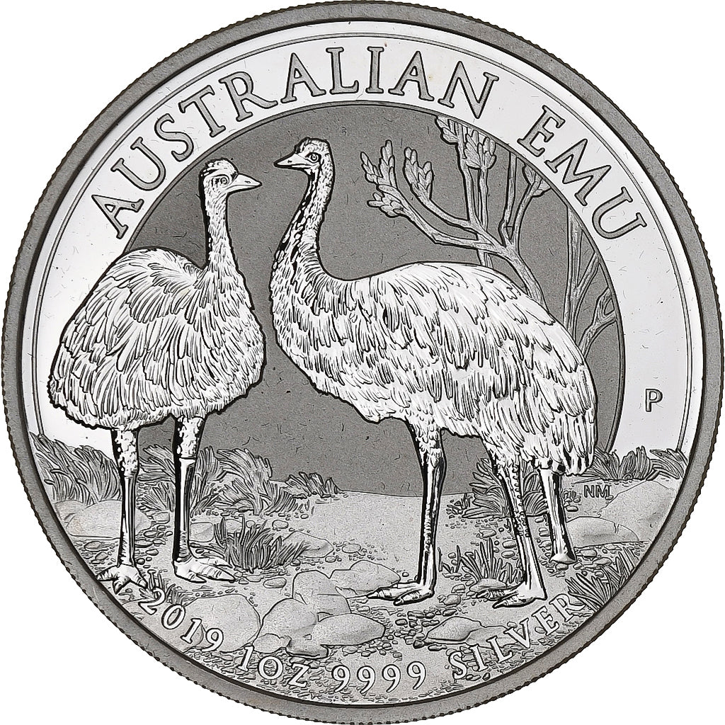 Australia, 1 Dollar, 1 Oz, L'Emeu, 2019, Argento, FDC