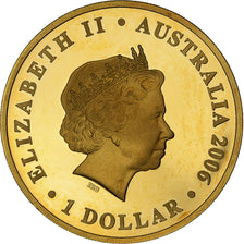 Australia, 1 Dollar, 1 Oz, Queen Elizabeth II, 2006, Perth, Gold Plated, Silver