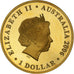 Australia, 1 Dollar, 1 Oz, Queen Elizabeth II, 2006, Perth, Gold Plated, Silver