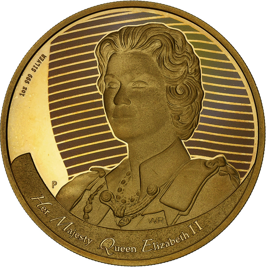 Australia, 1 Dollar, 1 Oz, Queen Elizabeth II, 2006, Perth, Gold Plated, Silver
