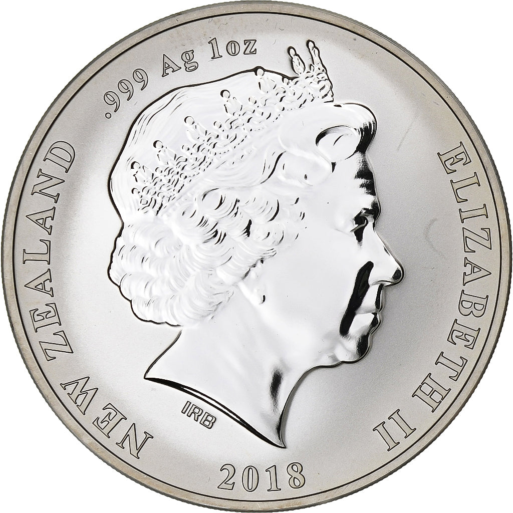 Nova Zelândia, 1 Dollar, 1 Oz, Kiwi, 2018, Prata, MS(65-70)
