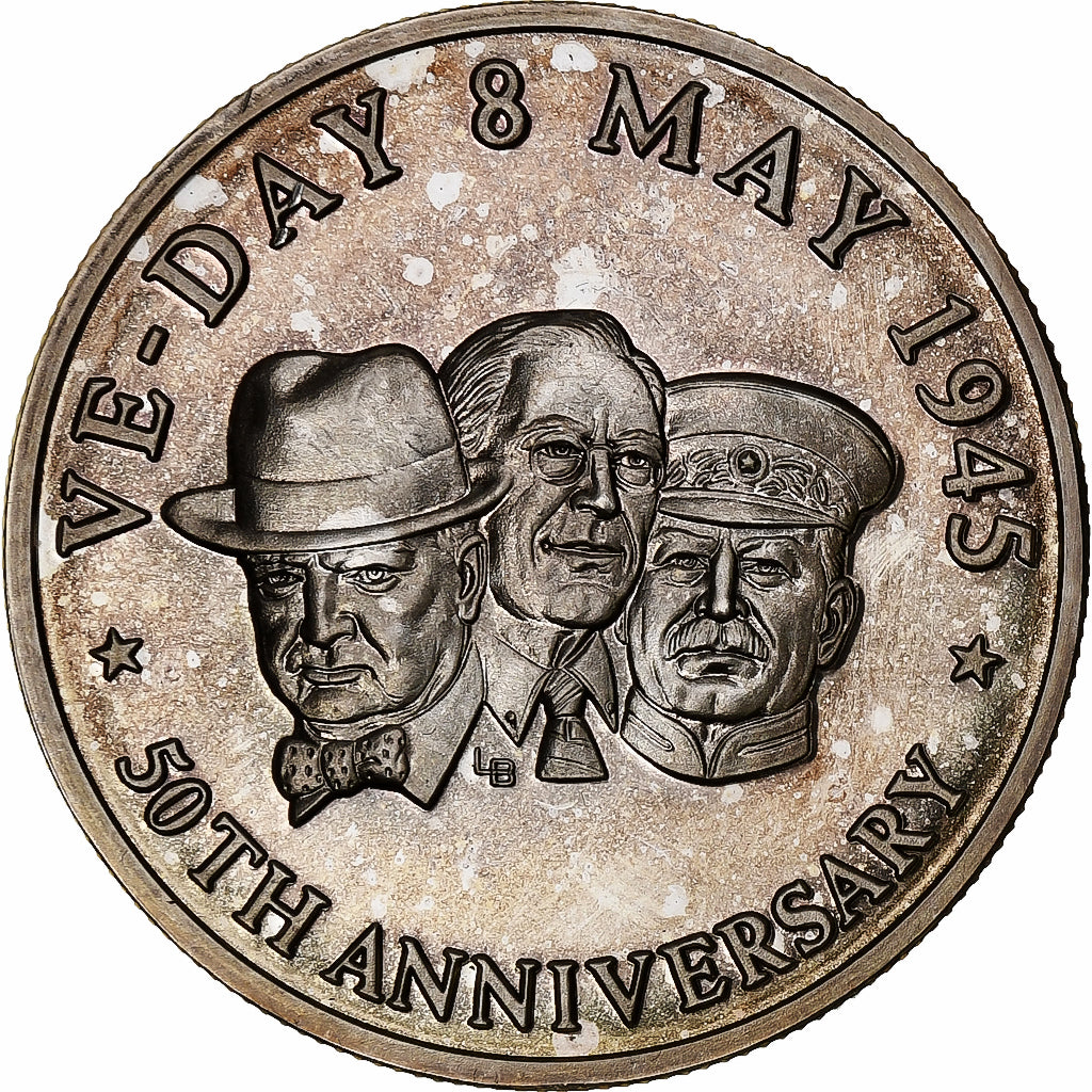 Turks e Caicos, 20 Crowns, Victoire de 1945, 1995, Argento, FDC