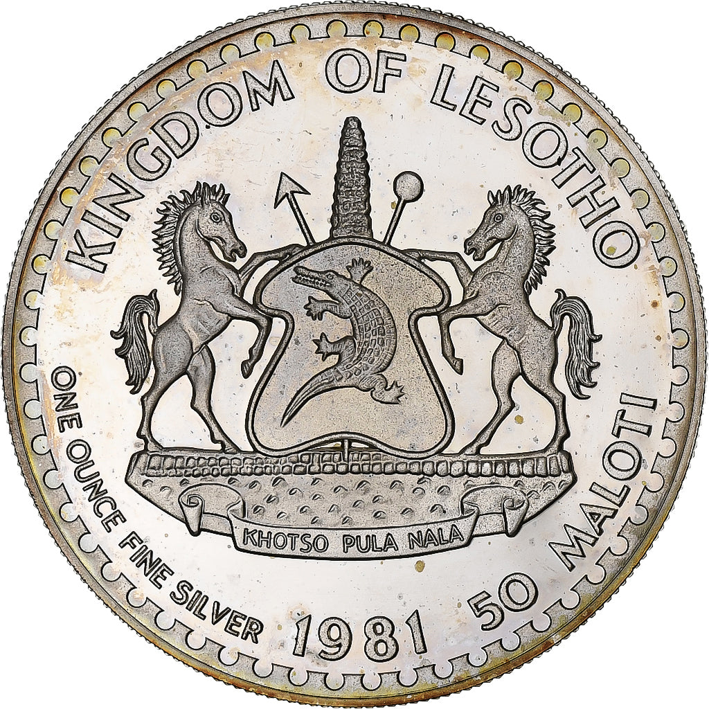 Lesotho, 50-Maloti, 1981, Argent, FDC
