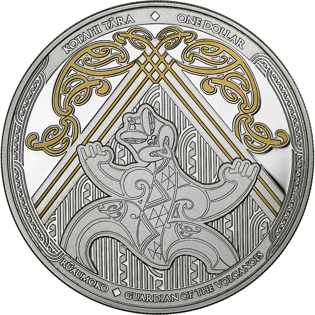 Nova Zelândia, 1 Dollar, 1 Oz, Guardian Volcanoes, 2023, Proof 1.Oz, Prata