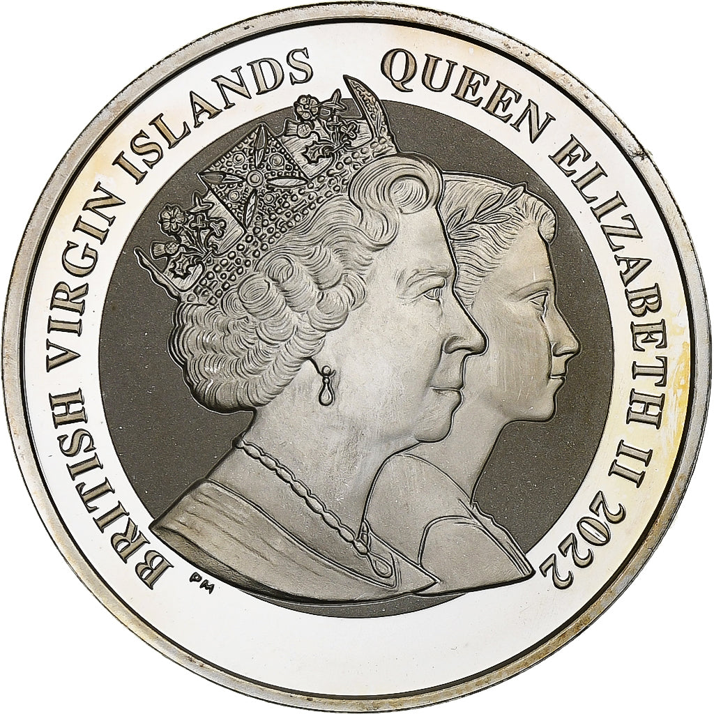 Ilhas Virgens Britânicas, 1 Dollar, 1 Oz, life of Queen Elizabeth, 2022, Pobjoy