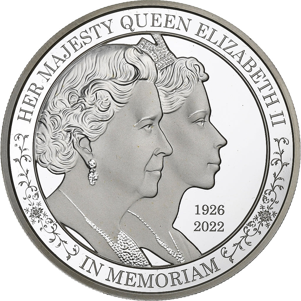 Barbados, 5 dollars, 1 oz, Queen Elizabeth II Double Portrait, 2022, Silver