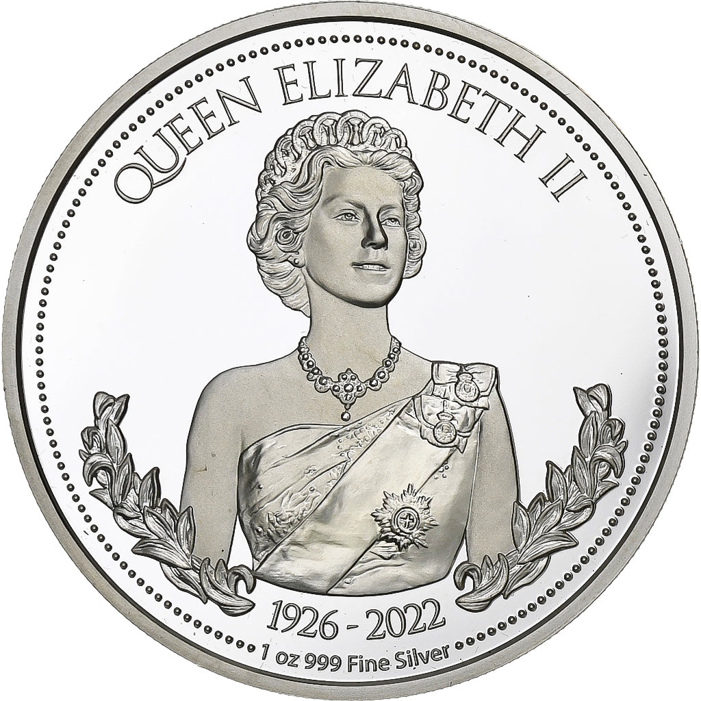 Niue, 2 dollars, 1 Oz, Queen Elizabeth II, 2022, Srebro, MS(65-70)