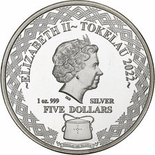 Nowa Zelandia, 5 dollars, 1 oz, Whiskered Screech Owl, 2022, B.H. Mayer, BU