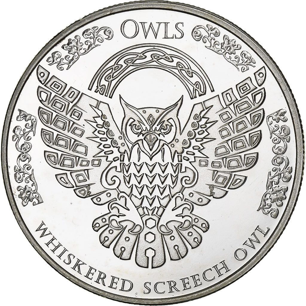 Nowa Zelandia, 5 dollars, 1 oz, Whiskered Screech Owl, 2022, B.H. Mayer, BU