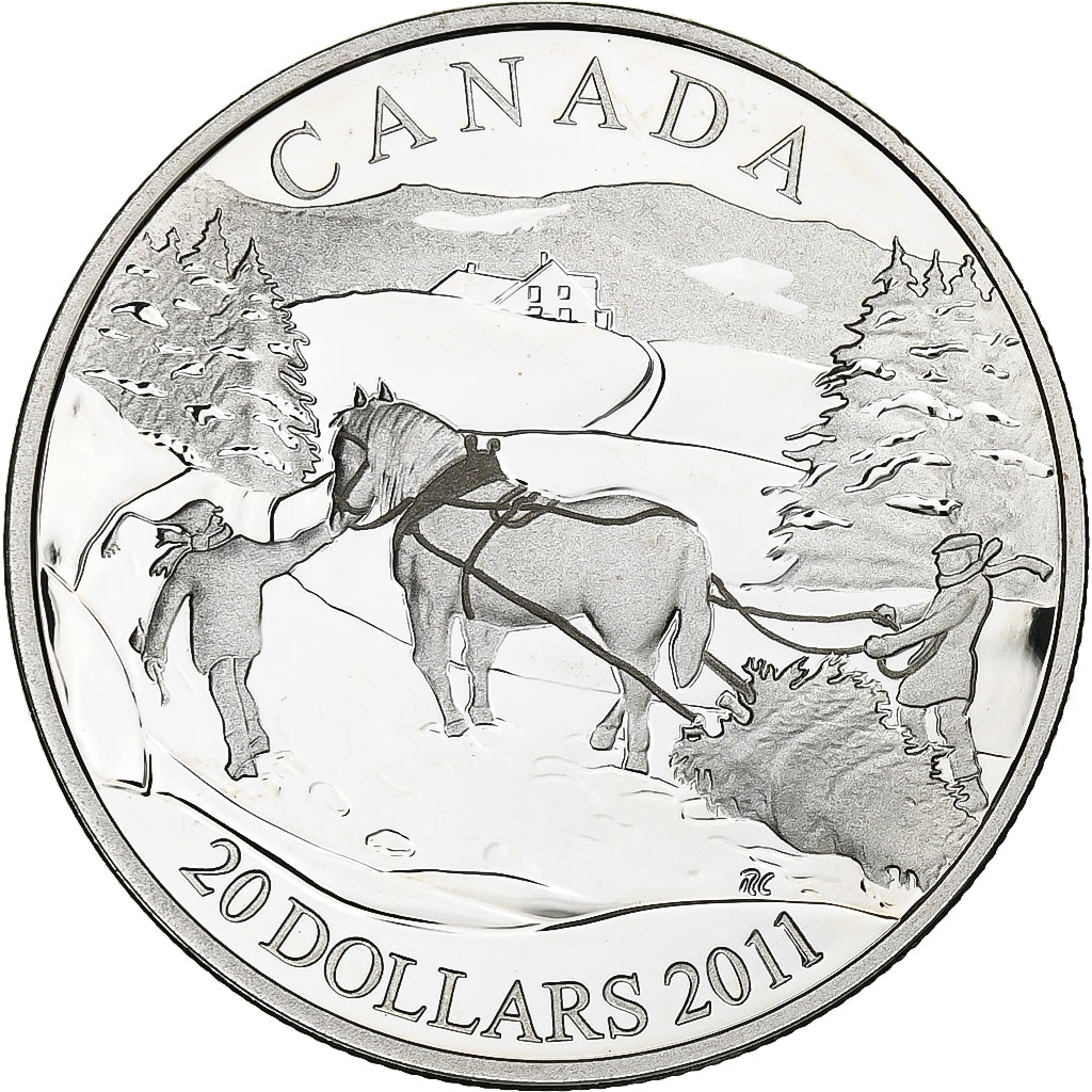 Canada, 20 Dollars, Scène d'hiver, 2011, Ottawa, Srebro, MS(65-70)