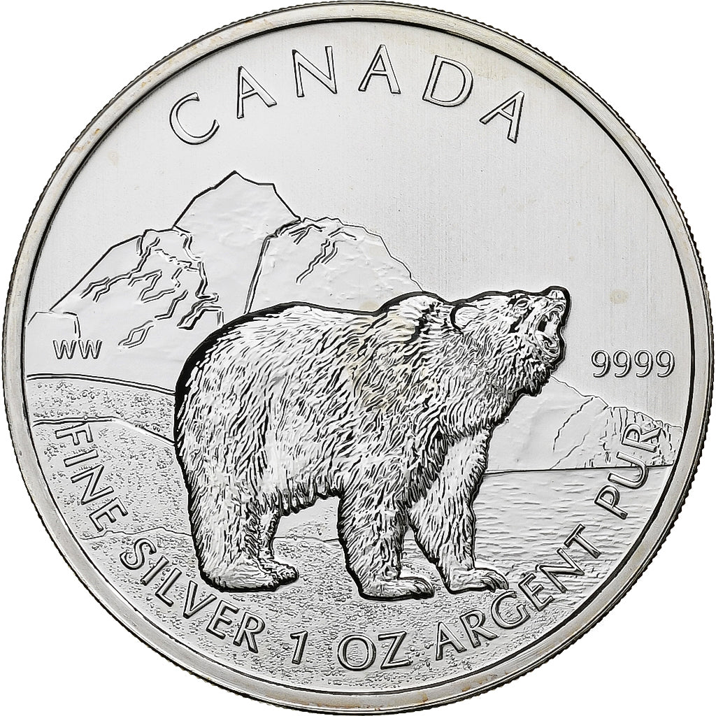 Canada, 5 dollars, 1 oz, Grizzli, 2011, Ottawa, Srebro, MS(65-70)