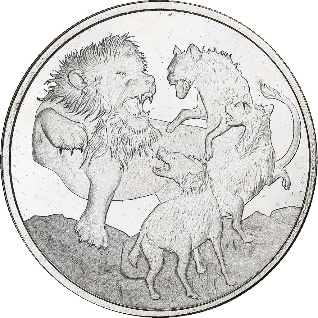 Niue, 1 Dollar, 1 Oz, LION Contre Hyènes, 2022, New Zealand, Silver, MS(65-70)