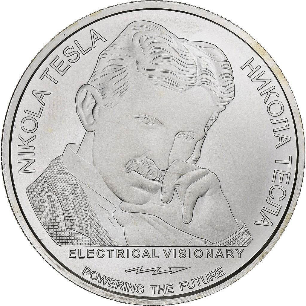 Serbia, 100 Dinara, Nikola Tesla, 2022, Belgrade, 1 Oz, Silver, MS(60-62)