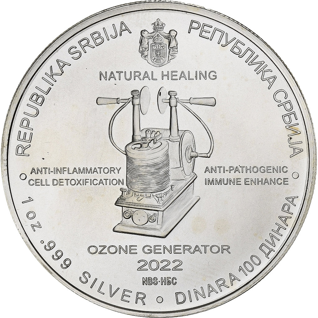 Serbia, 100 Dinara, Nikola Tesla, 2022, Belgrade, 1 Oz, Silver, MS(60-62)