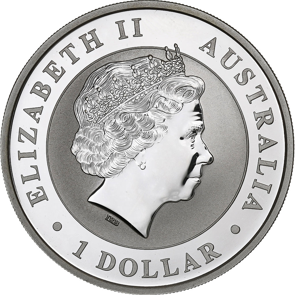 Australien, 1 Dollar, 1 Oz, Australia Gilded Kangaroo, 2018, Perth, Silber, UNZ+