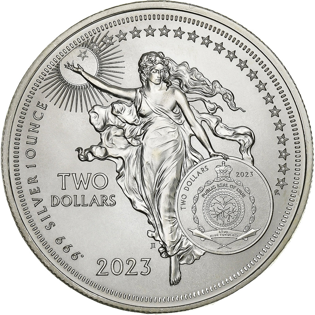 Niue, 2 dollars, 1 Oz, Marie Curie, Silver, MS(63)