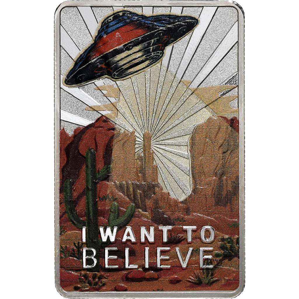 2000 Francs, UFO, 2023, 1 Oz, Silver, MS(65-70)