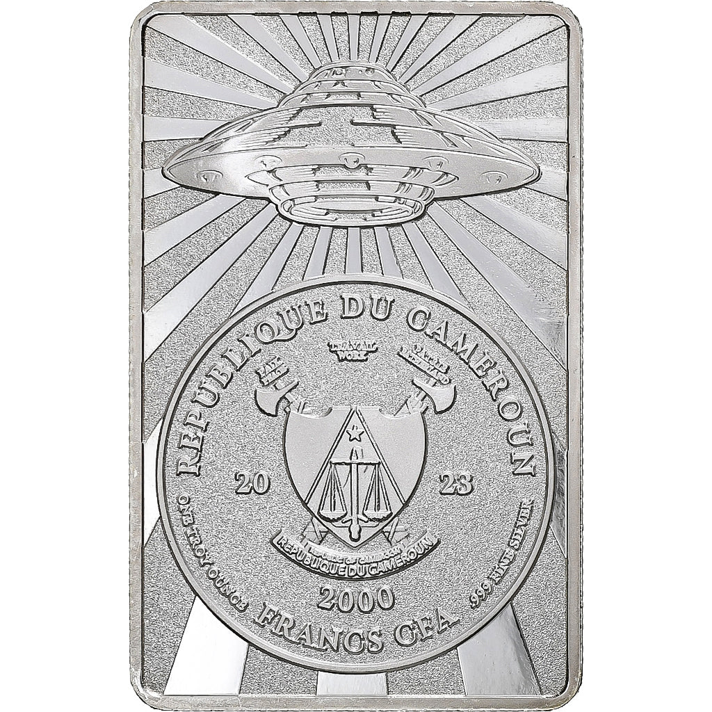 2000 Francs, UFO, 2023, 1 Oz, Silver, MS(65-70)