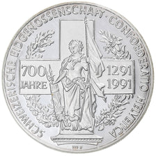 Switzerland, 1 Oz, 700 ans de la confédération helvétique, 1991, Bern