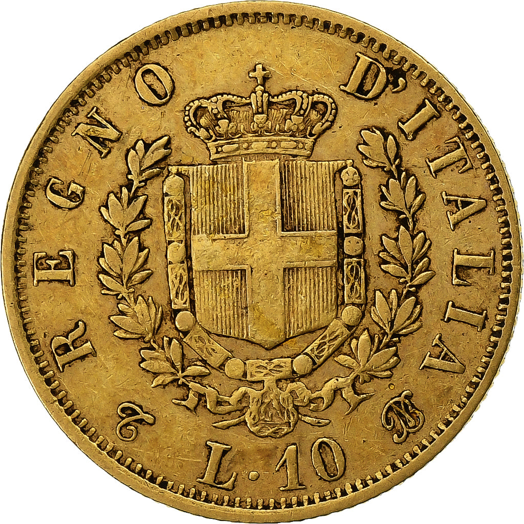 Italy, Vittorio Emanuele II, 10 Lire, 1863, Torino, Gold, VF(30-35), KM:9.3
