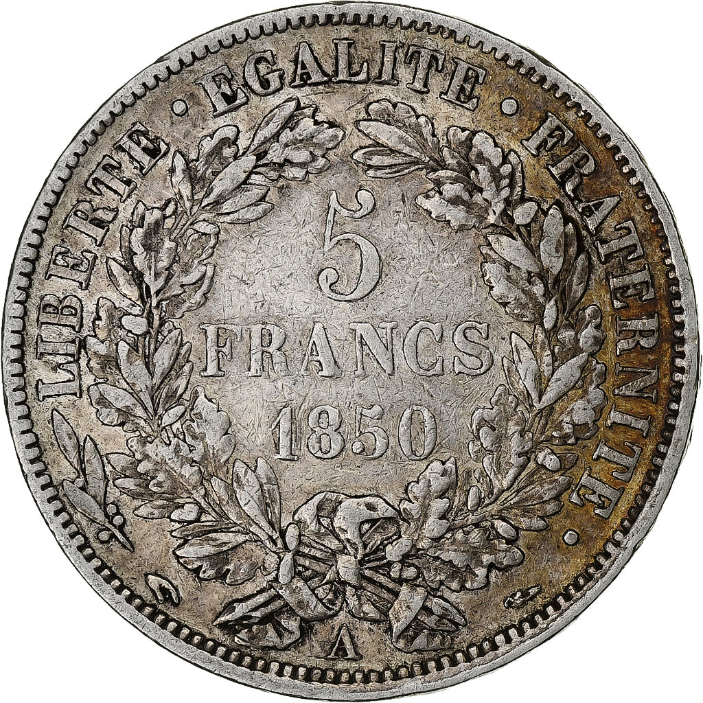 Coin, France, Cérès, 5 Francs, 1850, Paris, EF(40-45), Silver, KM:761.1