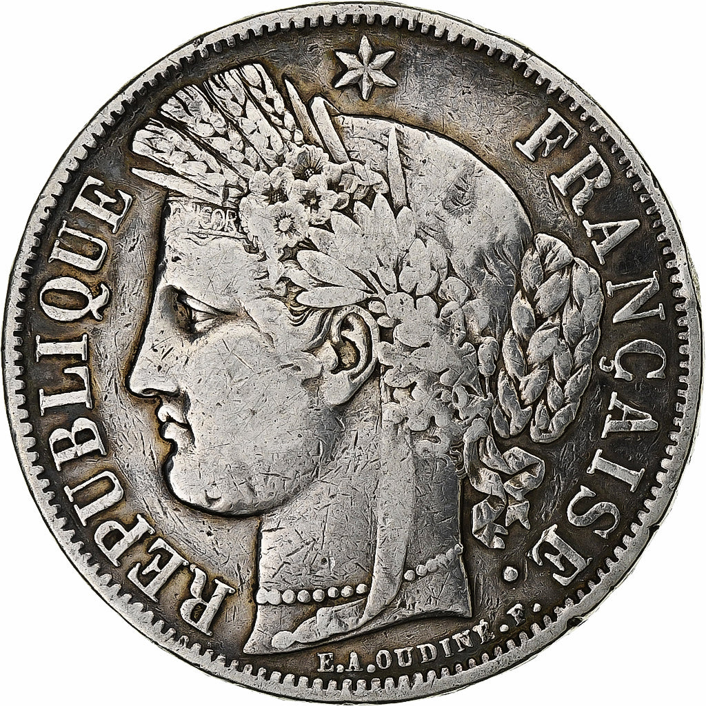 Francia, 5 Francs, Cérès, 1849, Paris, Argento, BB, Gadoury:719, KM:761.1