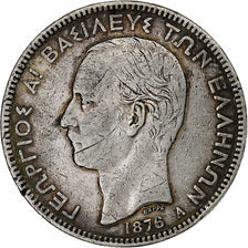 Coin, Greece, George I, 5 Drachmai, 1876, Paris, VF(30-35), Silver, KM:46