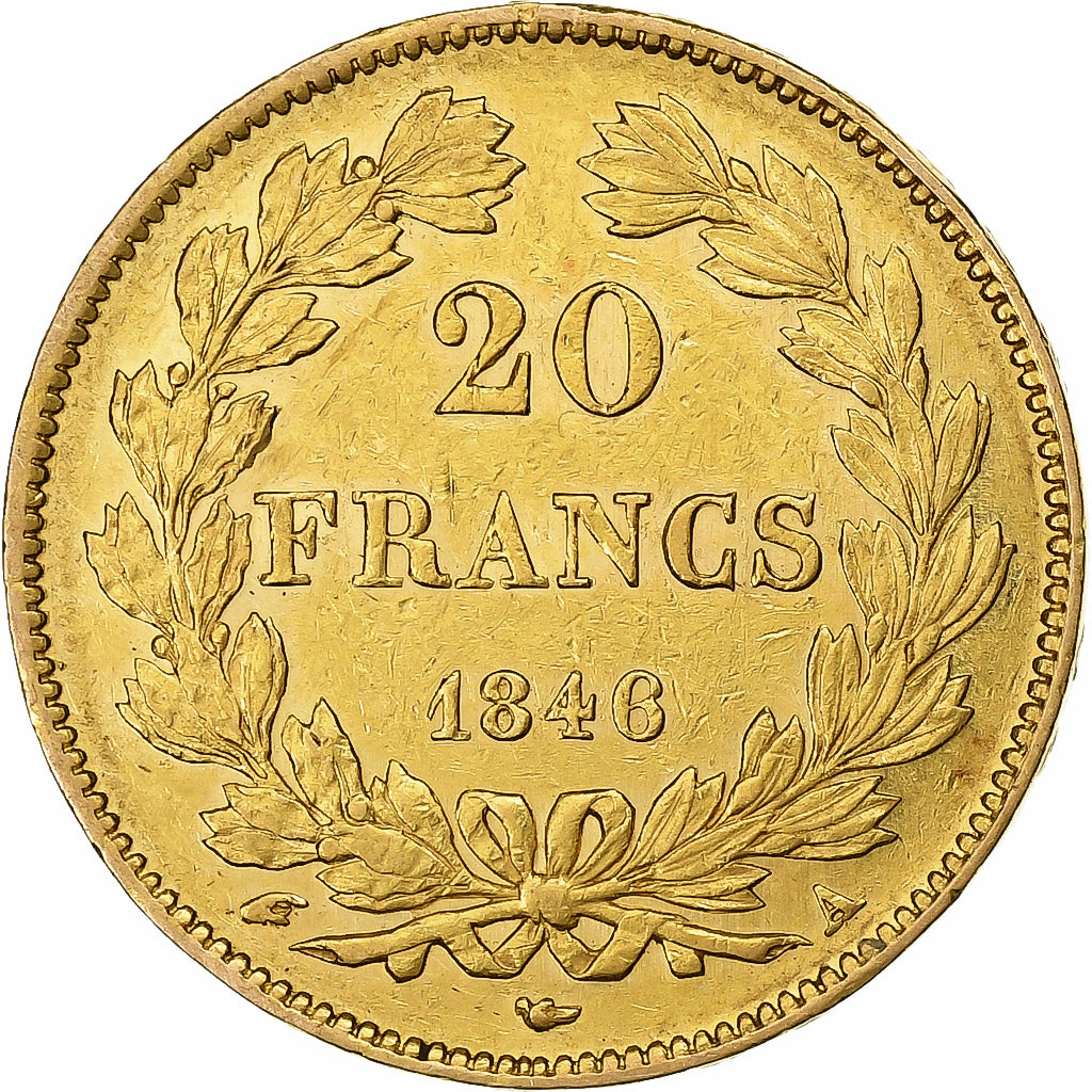 Francia, 20 Francs, Louis-Philippe, 1846, Paris, Oro, BB+, Gadoury:1031
