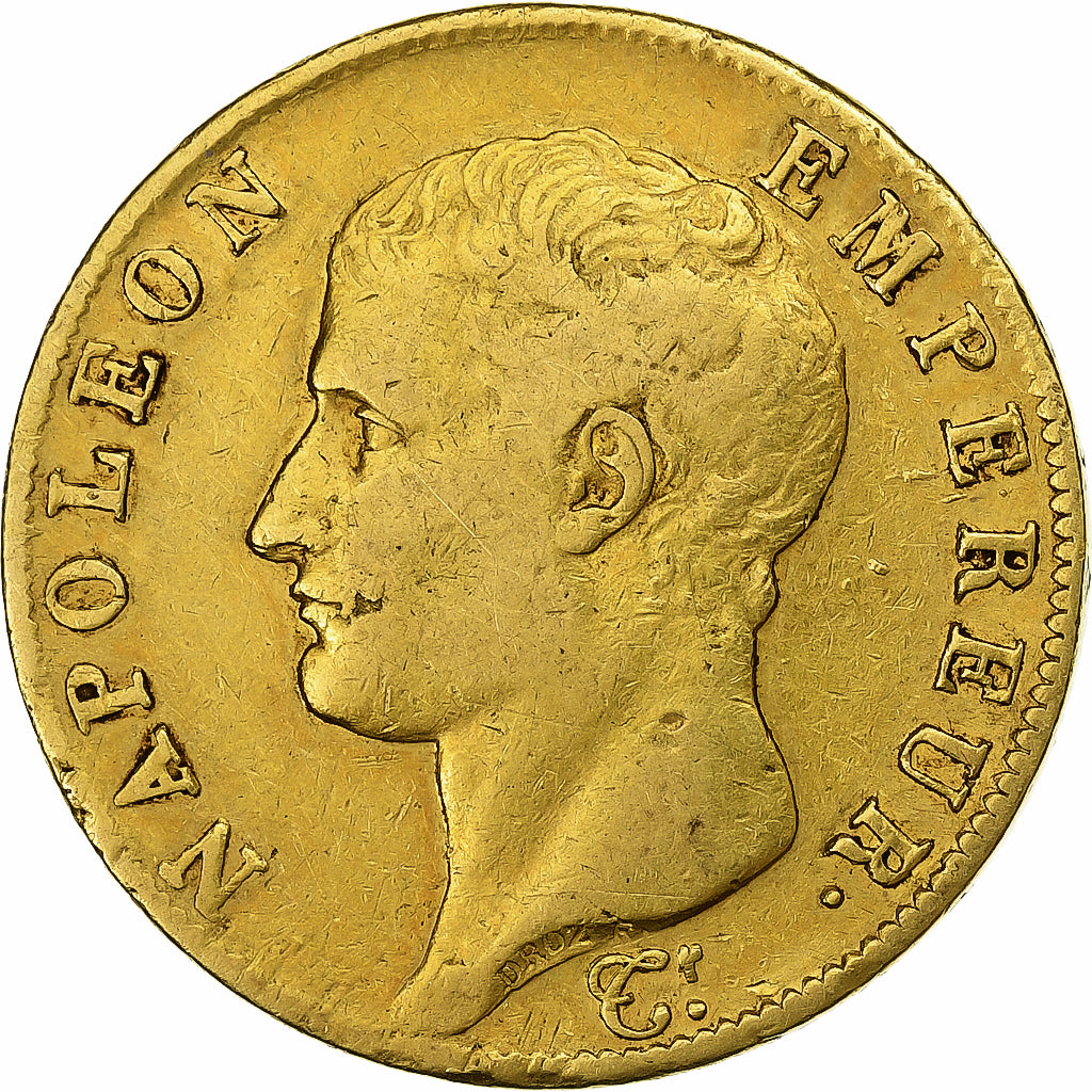 FRANCE, 40 Francs, 1806, Turin, VF(30-35), Gold, Gadoury #1082, 12.78