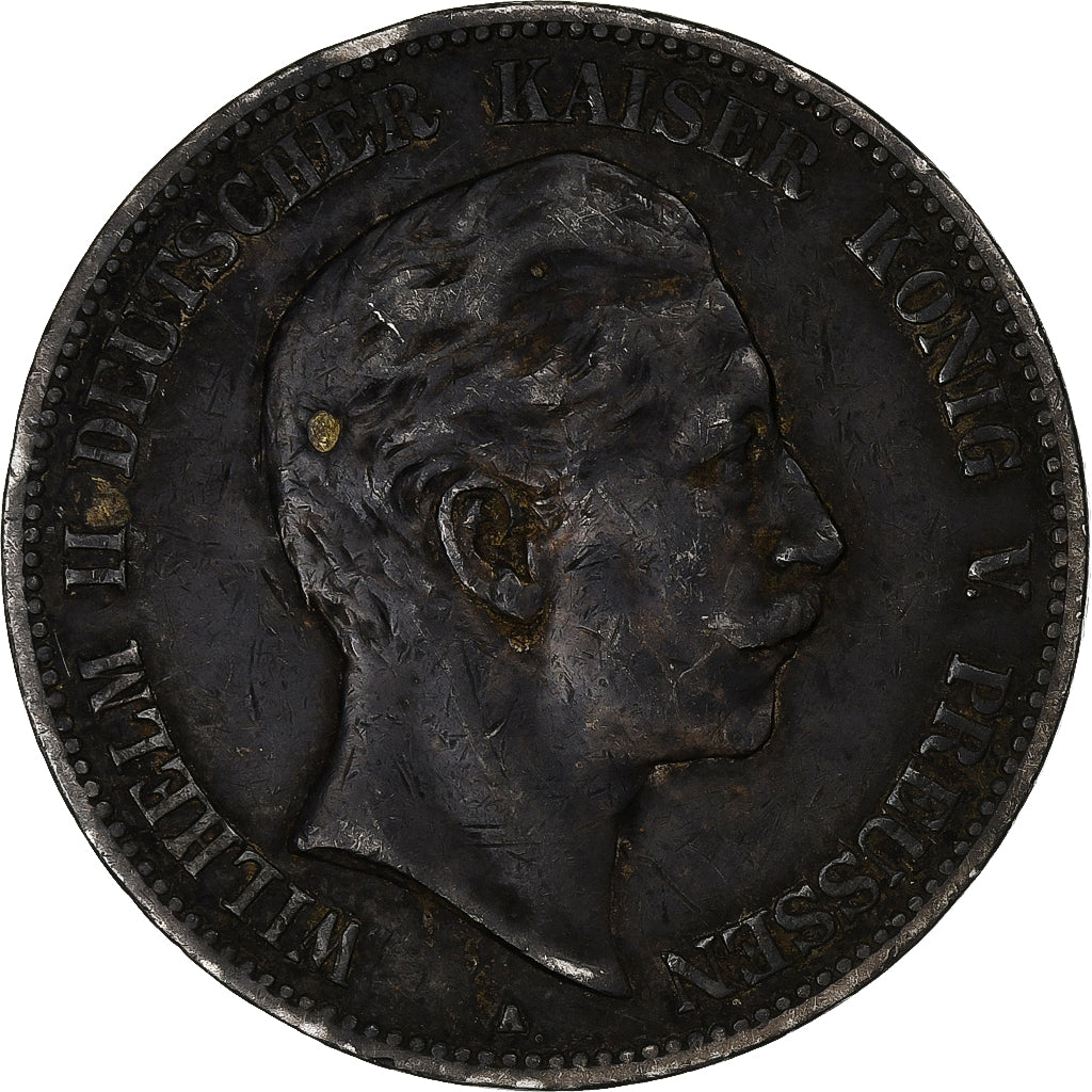 Landy niemieckie, PRUSSIA, Wilhelm II, 5 Mark, 1904, Berlin, EF(40-45), Srebro
