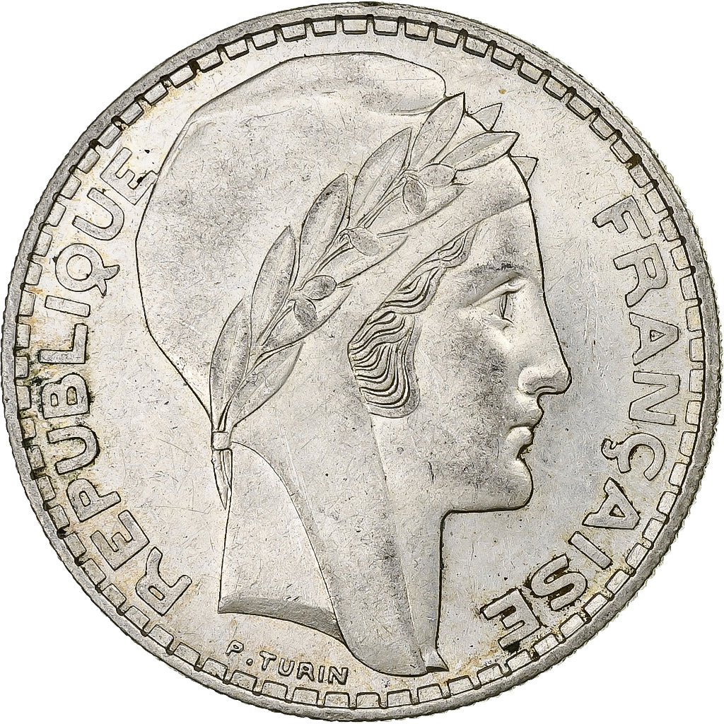 Frankrijk, 20 Francs, Turin, 1934, Paris, Zilver, PR, Gadoury:852, KM:879