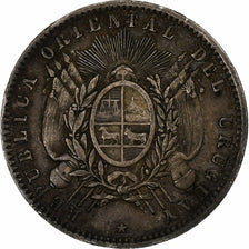 Coin, Uruguay, 20 Centesimos, 1893, Uruguay Mint, Santiago, EF(40-45), Silver