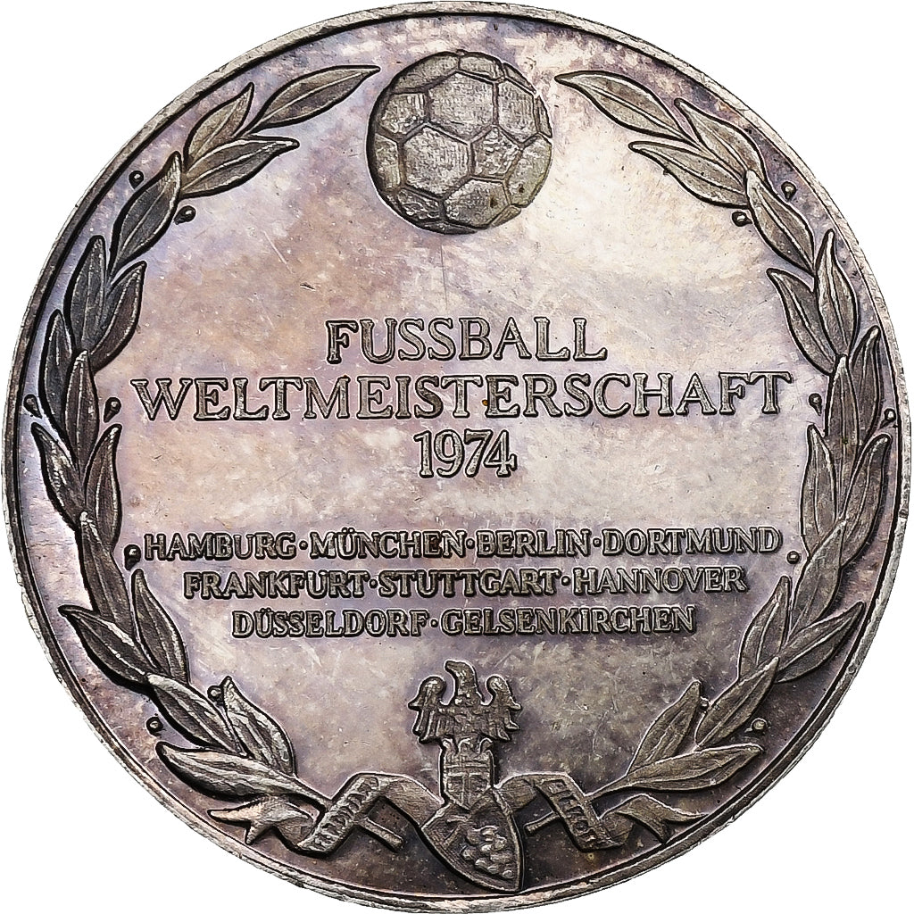 Niemcy - RFN, Médaille souvenir, Fussball-Weltmeisterschaft, 1974, Srebro