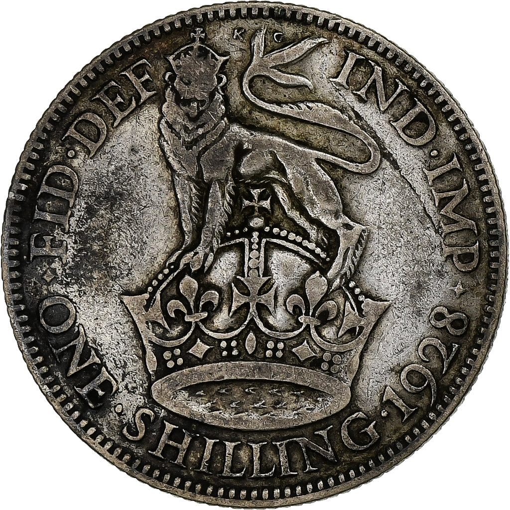 Moneda, Gran Bretaña, George V, Shilling, 1928, BC+, Plata, KM:833