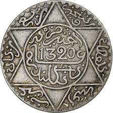 Morocco, 'Abd al-Aziz, 1/4 Rial, 2-1/2 Dirhams, 1902, London, EF(40-45), Silver