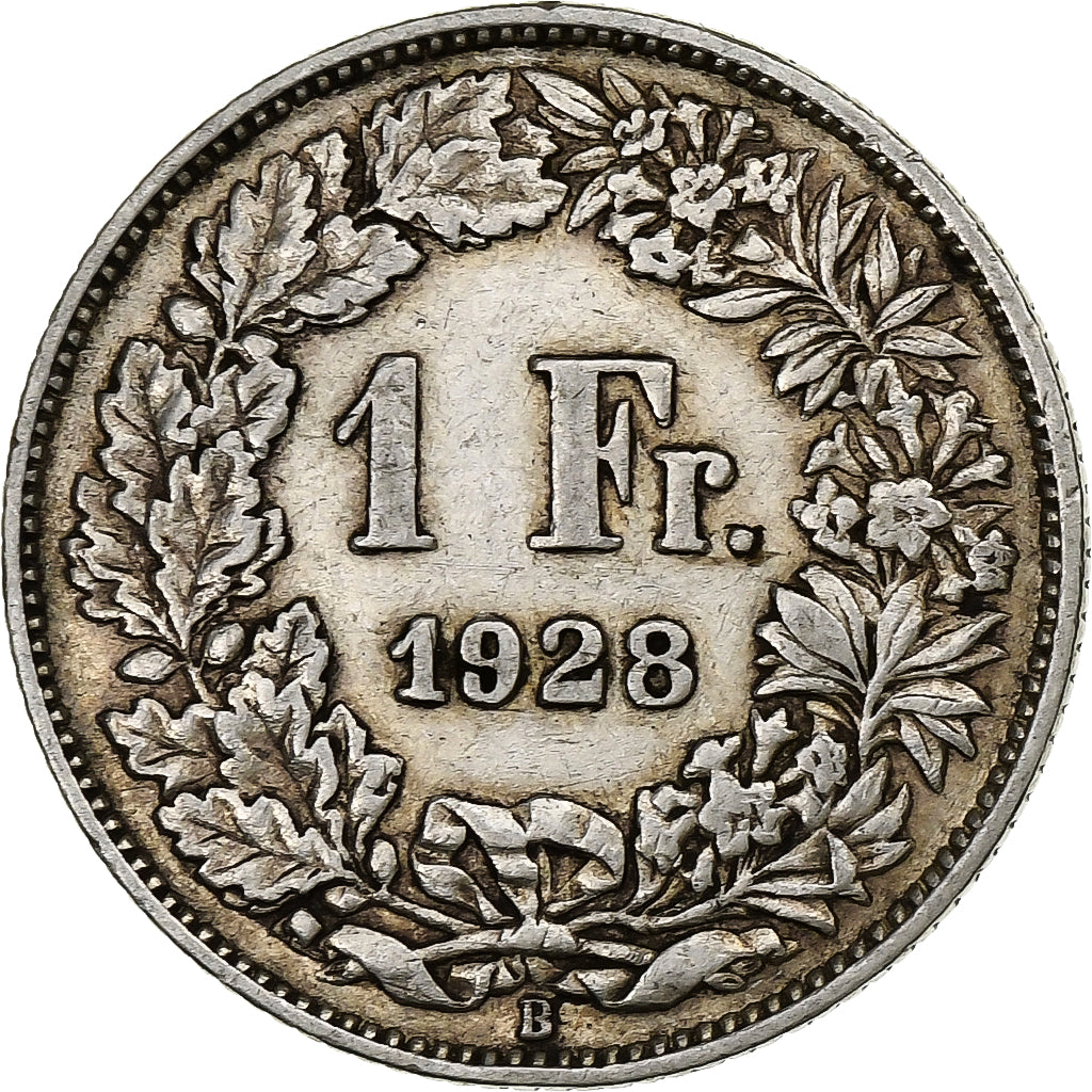 SWITZERLAND, Franc, 1928, Bern, KM #24, EF(40-45), Silver, 23.2, 4.95