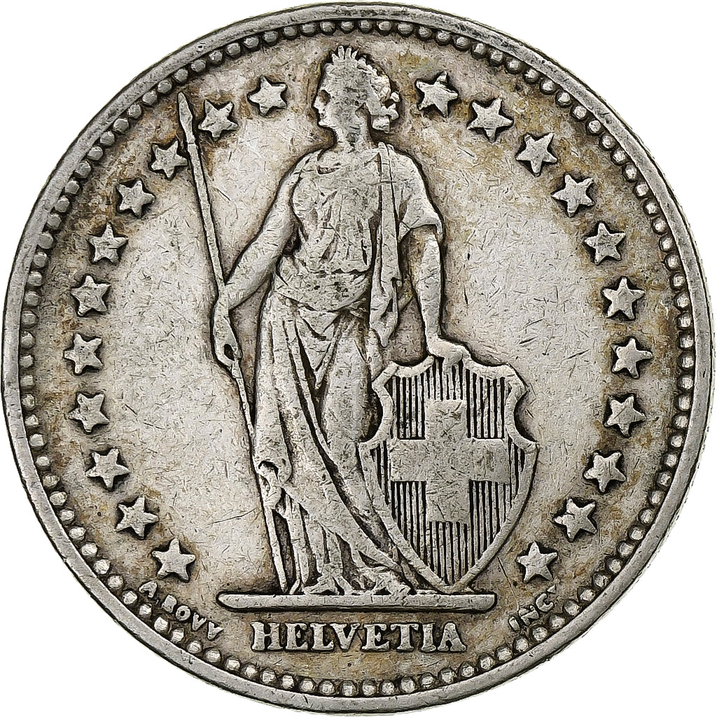 Munten, Zwitserland, 2 Francs, 1914, Bern, FR+, Zilver, KM:21