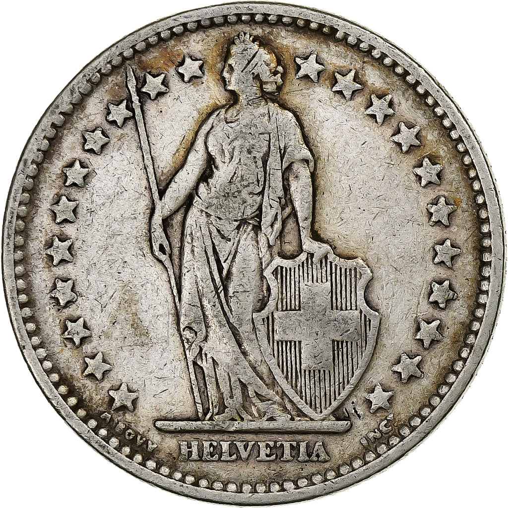 Svizzera, 2 Francs, 1911, Bern, MB+, Argento, KM:21