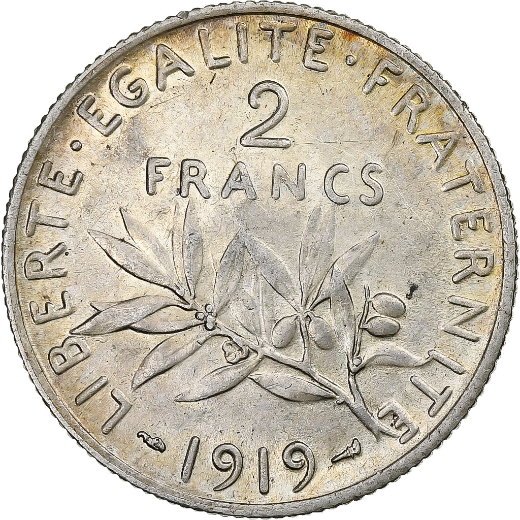 Moneta, Francia, Semeuse, 2 Francs, 1919, Paris, SPL, Argento, KM:845.1
