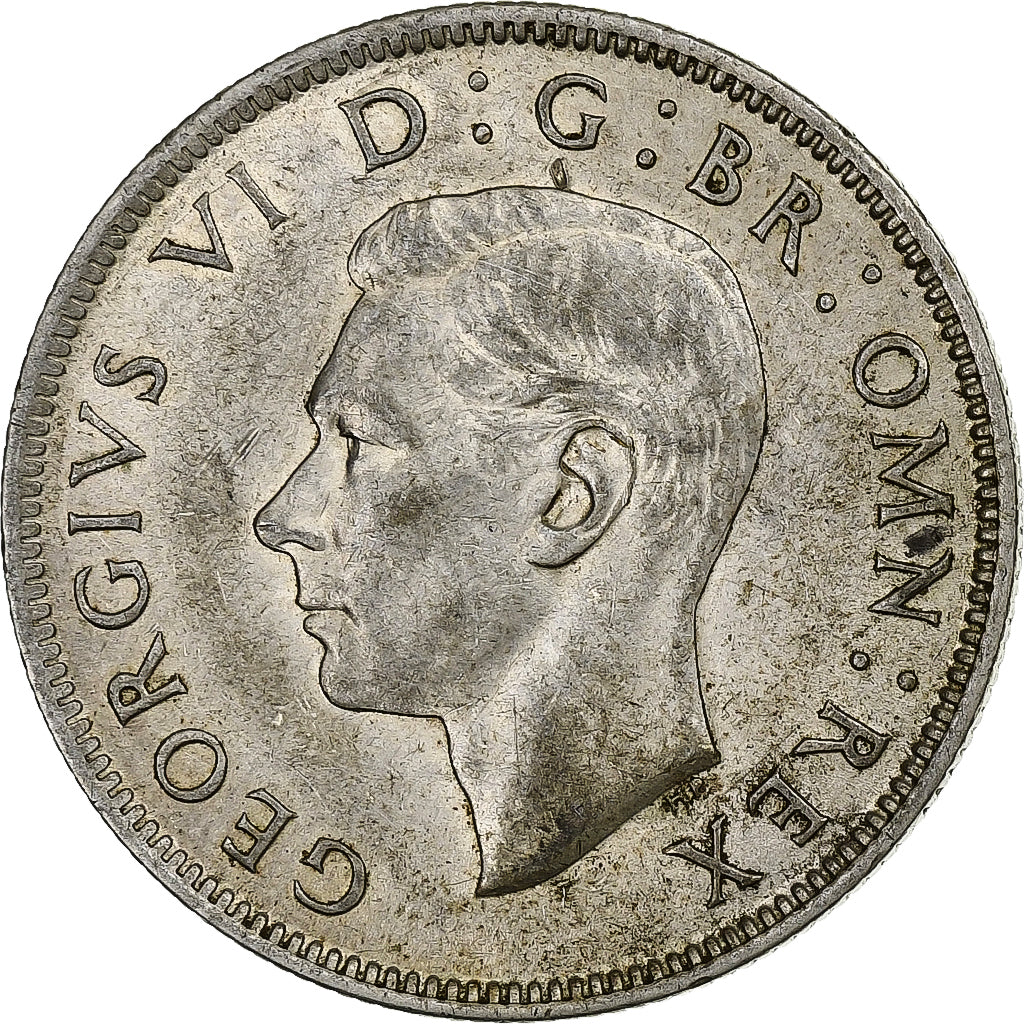 GREAT BRITAIN, Florin, Two Shillings, 1943, KM #855, AU(55-58), Silver, 28.3,...