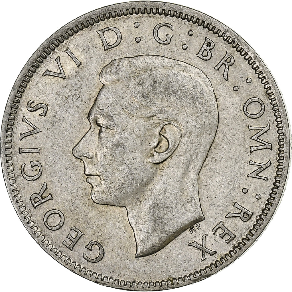 GREAT BRITAIN, Florin, Two Shillings, 1943, KM #855, AU(55-58), Silver, 28.3,...