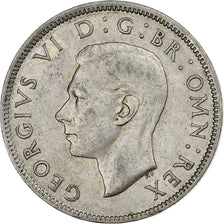 GREAT BRITAIN, Florin, Two Shillings, 1943, KM #855, AU(55-58), Silver, 28.3,...