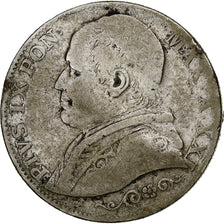 Coin, ITALIAN STATES, PAPAL STATES, Pius IX, 2 Lire, 1866, Rome, F(12-15)